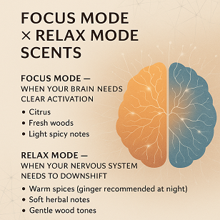 Focus Mode × Relax Mode Scents: How Aroma Instantly Shifts Your Brain State