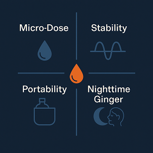 The Role of the Wearable Essential Oil Inhaler - Micro-Dose × Stability × Portability × Nighttime Ginger