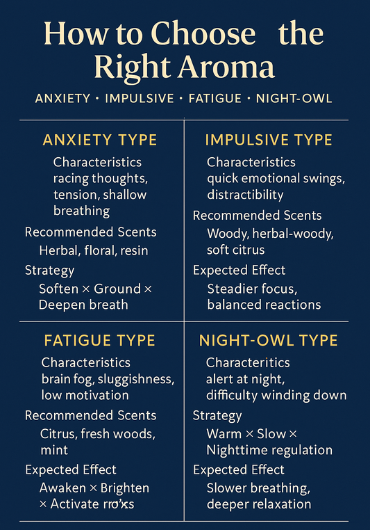 🌿 How to Choose the Right Aroma - Anxiety • Impulsive • Fatigue • Night-Owl