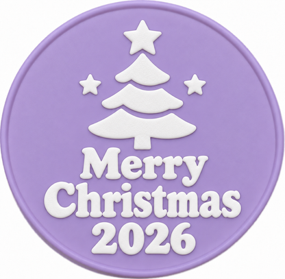 Custom Two-Color Silicone Coasters — Christmas 2026 & New Year 2027
