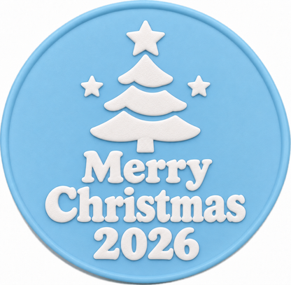 Custom Two-Color Silicone Coasters — Christmas 2026 & New Year 2027
