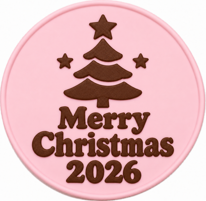 Custom Two-Color Silicone Coasters — Christmas 2026 & New Year 2027
