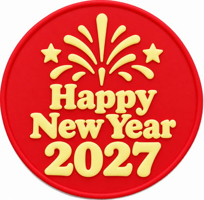 Custom Two-Color Silicone Coasters — Christmas 2026 & New Year 2027