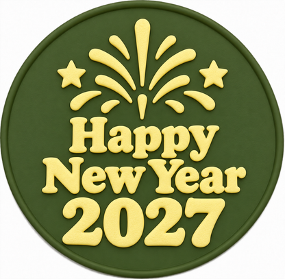 Custom Two-Color Silicone Coasters — Christmas 2026 & New Year 2027