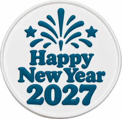 Custom Two-Color Silicone Coasters — Christmas 2026 & New Year 2027