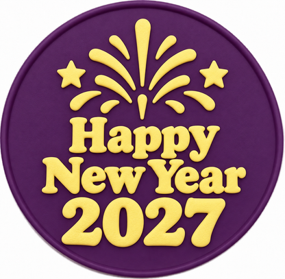 Custom Two-Color Silicone Coasters — Christmas 2026 & New Year 2027
