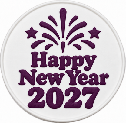 Custom Two-Color Silicone Coasters — Christmas 2026 & New Year 2027