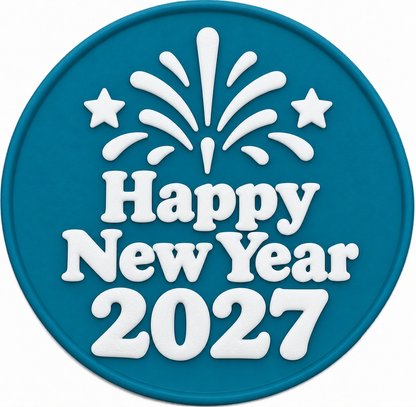 Custom Two-Color Silicone Coasters — Christmas 2026 & New Year 2027